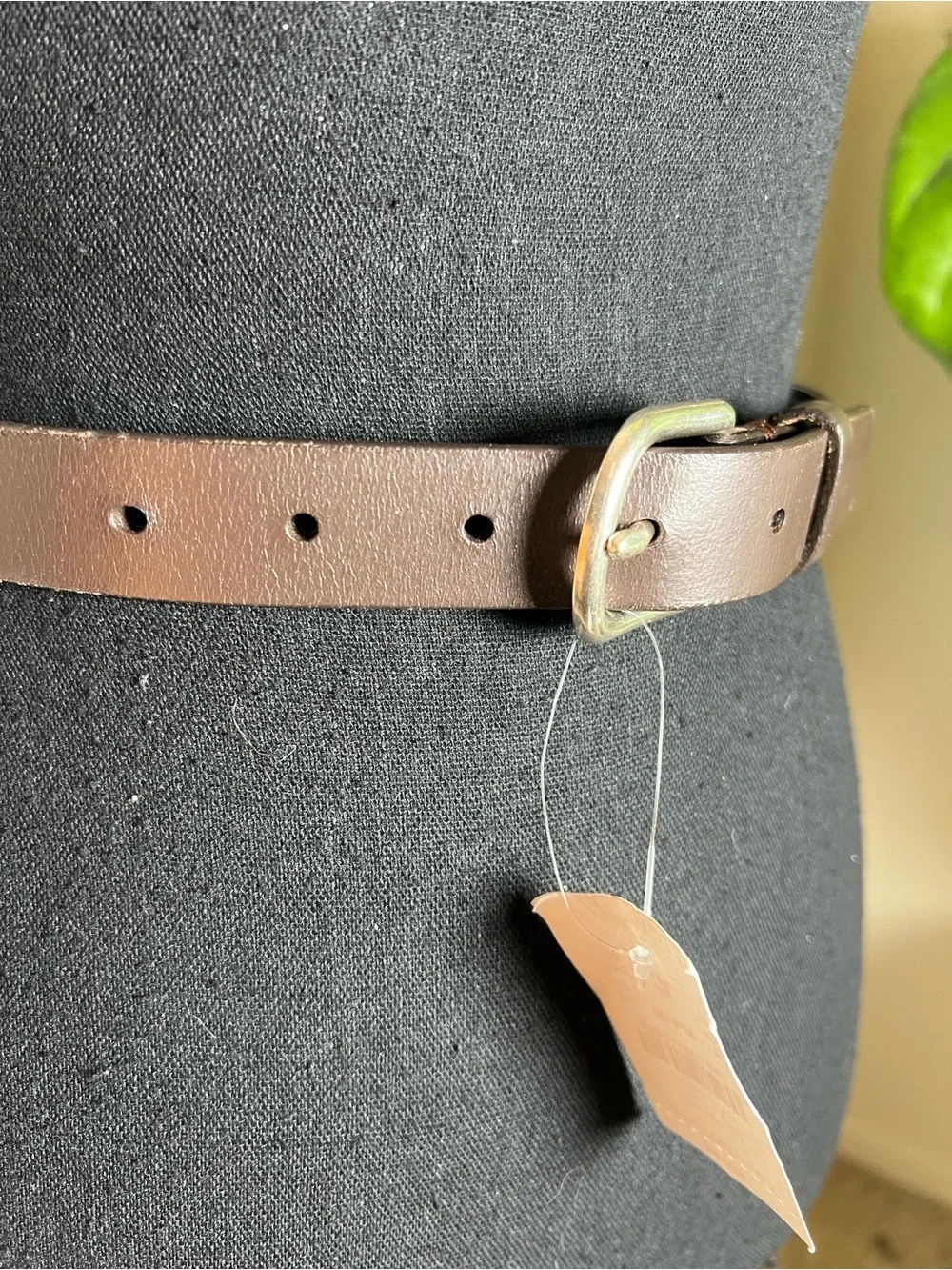 Crewcuts J. Crew Unisex Brown Belt Silver Buckle Genuine Buffalo Leather Size M
